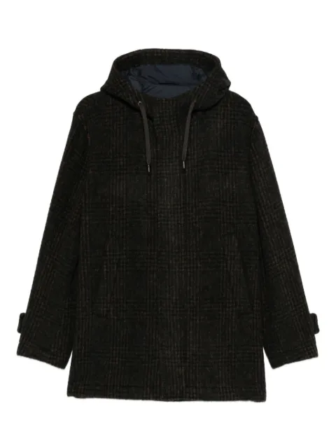 Herno hooded-check coat