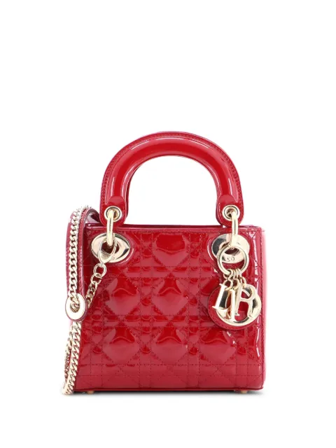 Christian Dior Pre-Owned Lady Dior Chain Bag Cannage Quilt Patent Mini satchel