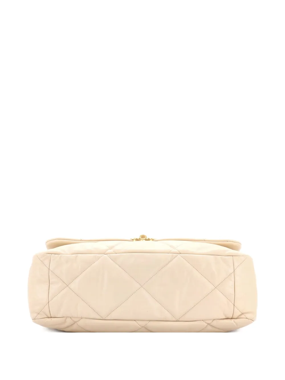Pre-owned Chanel 19 Flap Bag Quilted Leather Maxi Crossbody Bag In Neutral