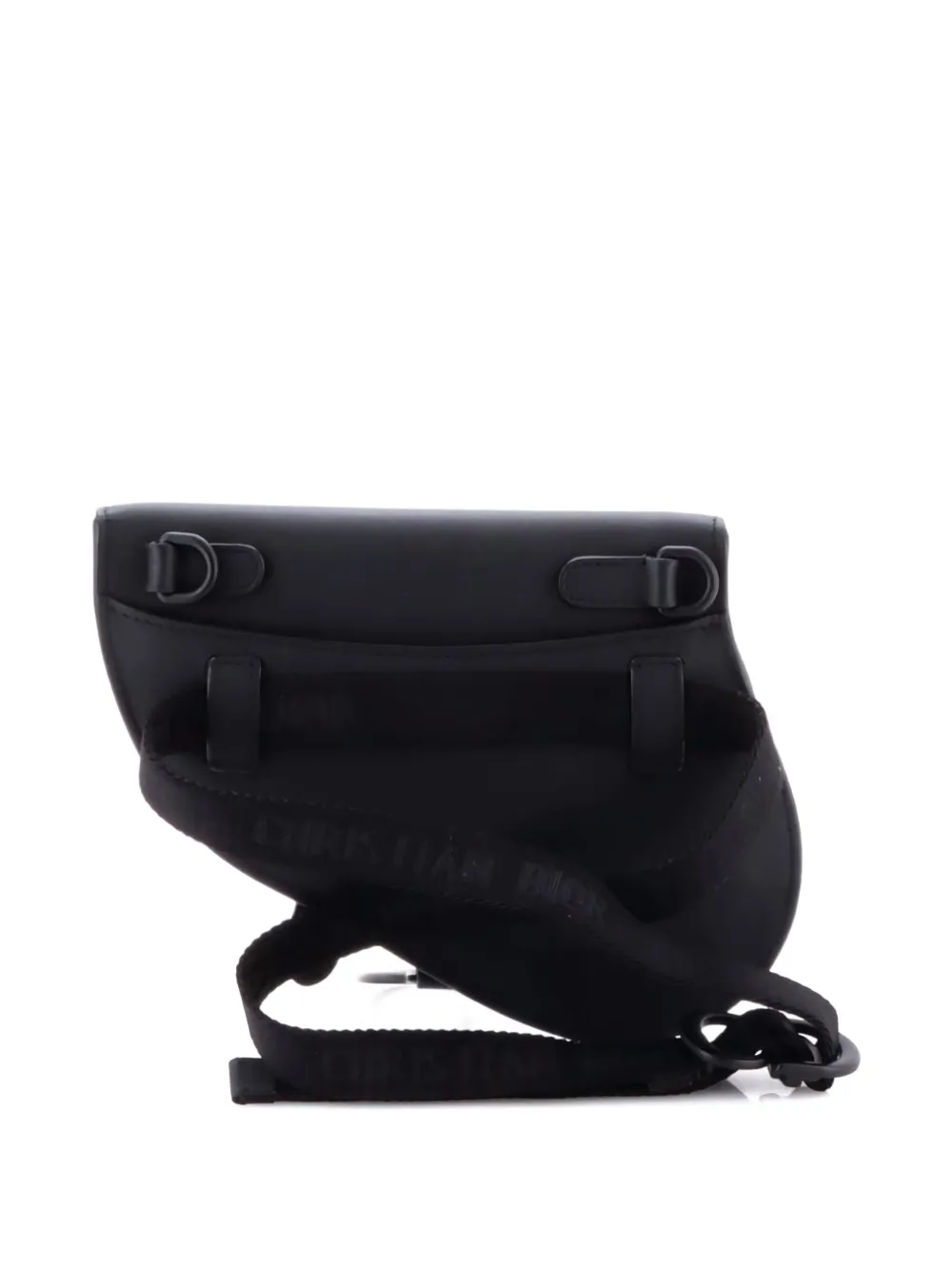 Pre-owned Dior Ultra Matte Saddle Leather Belt Bag In Black