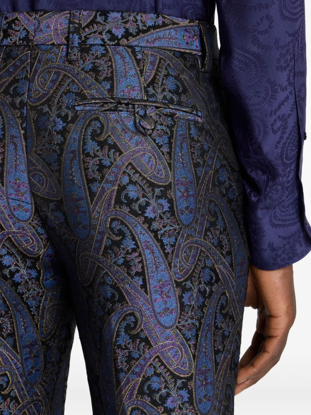 ETRO Broek met paisley-patroon Blauw