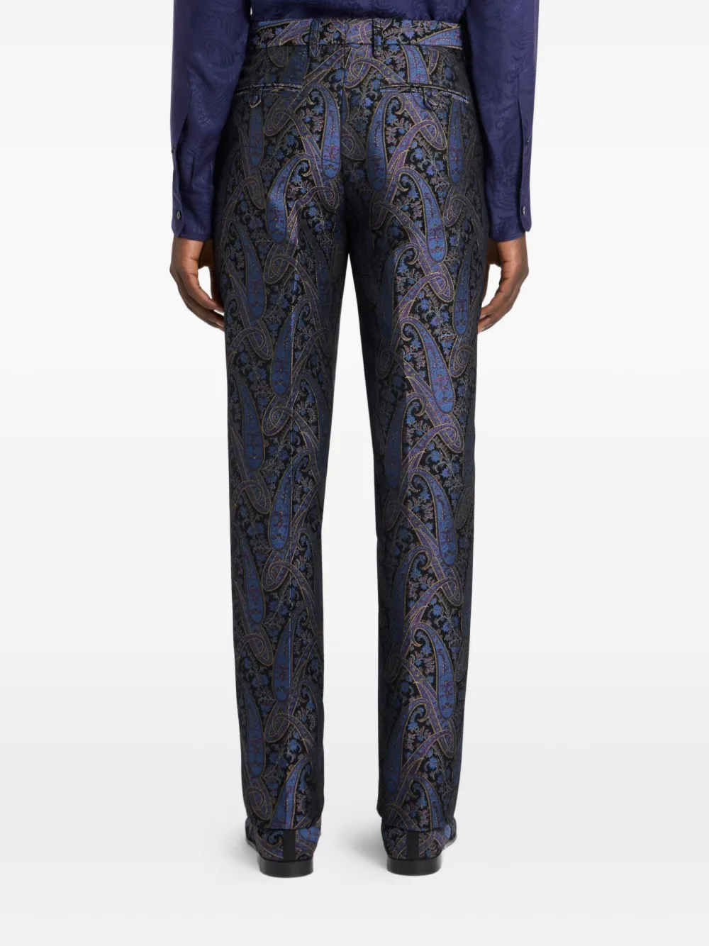 ETRO Broek met paisley-patroon Blauw