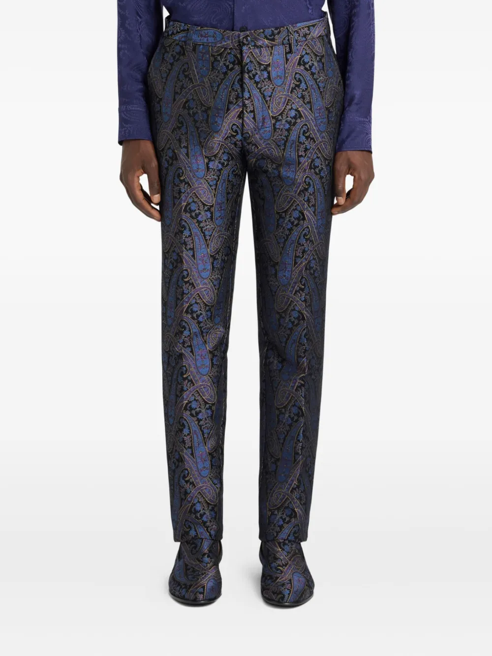 ETRO Broek met paisley-patroon Blauw