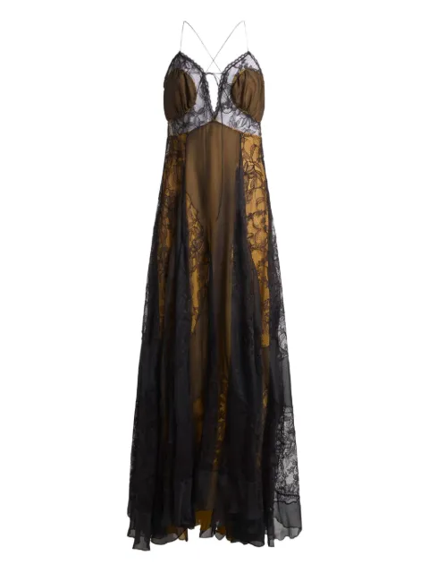 ETRO floral lace silk maxi dress