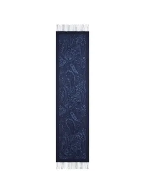 DRIES VAN NOTEN エンブロイダリー フリンジ シルクスカーフ | レッド
