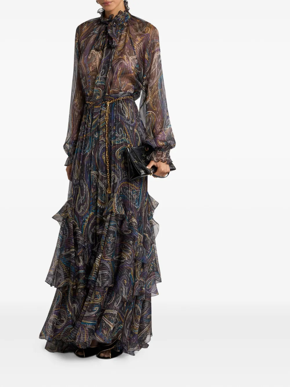 Etro Paisley Silk Blouse In Black