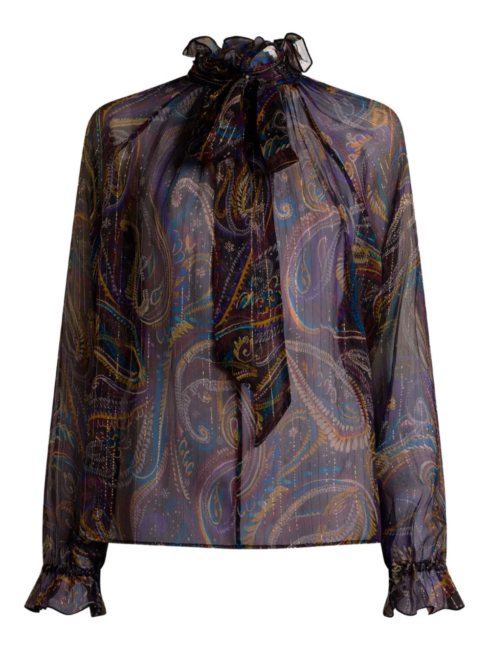 Etro Paisley Silk Blouse In Black