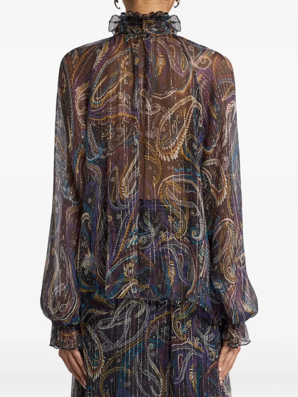 Etro Paisley Silk Blouse In Black