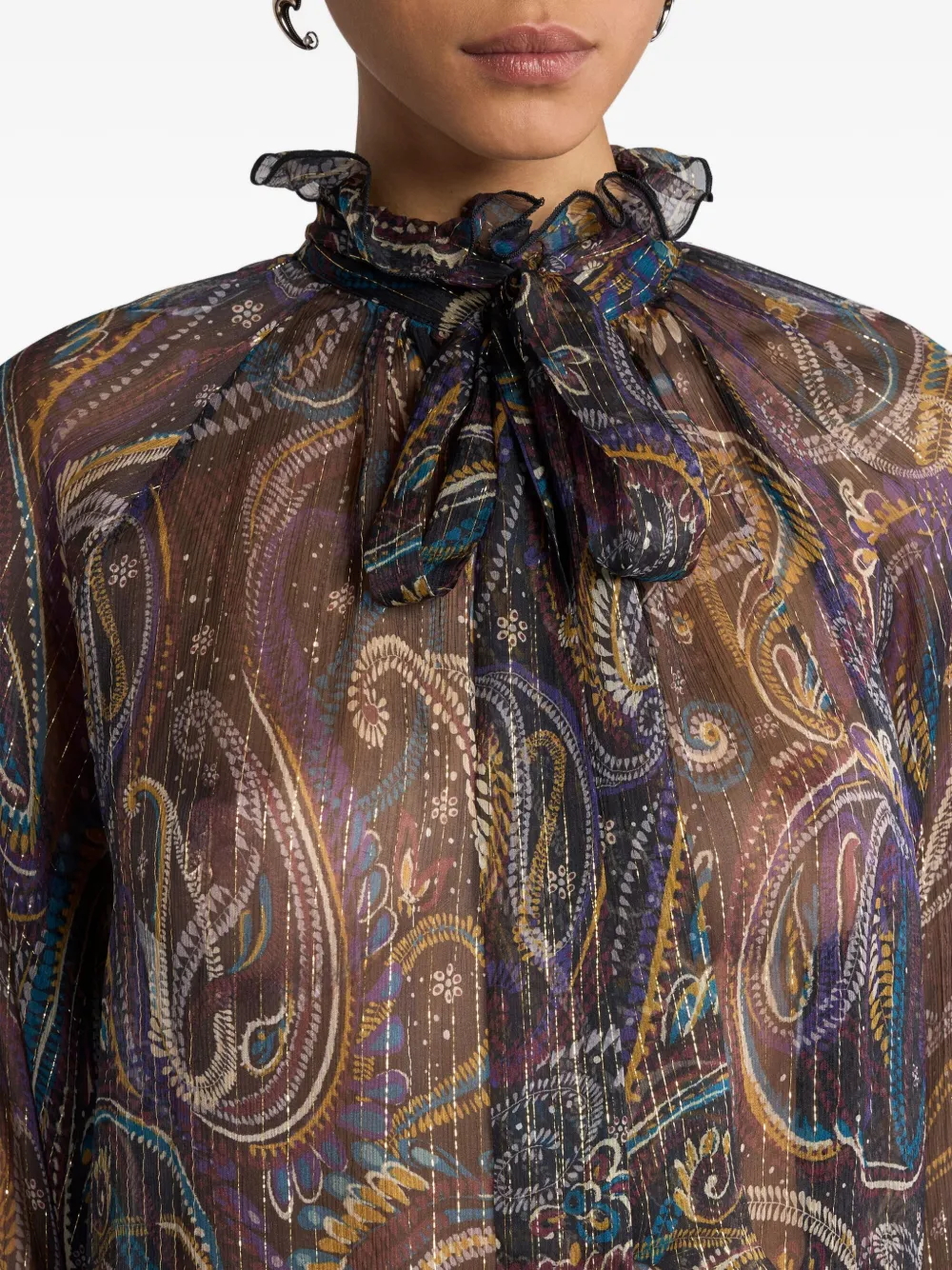 Etro Paisley Silk Blouse In Black