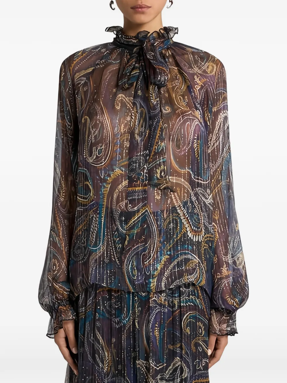 ETRO paisley silk blouse - Viola