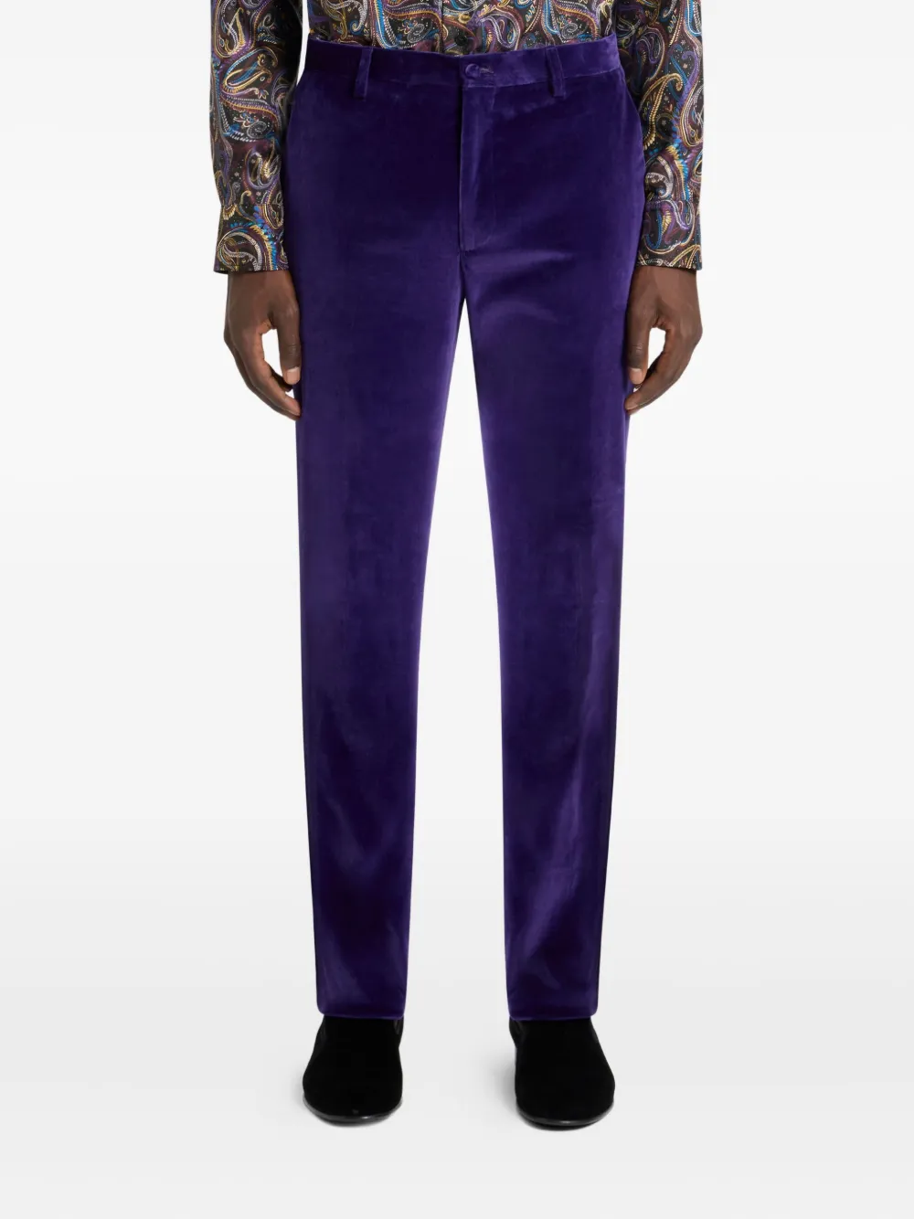 ETRO Fluwelen stretch pantalon Paars