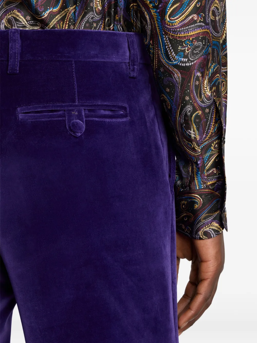 ETRO Fluwelen stretch pantalon Paars
