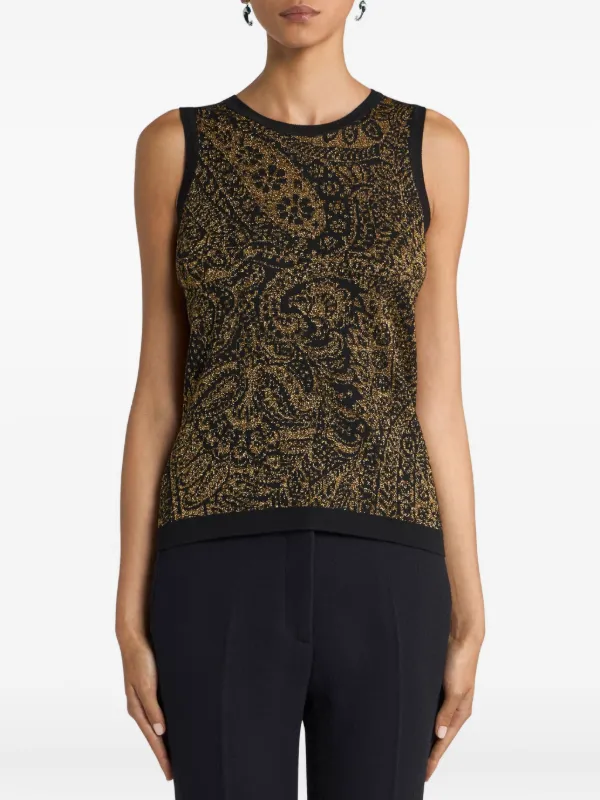 ETRO ペイズリー ノースリーブトップ | ブラック | FARFETCH JP