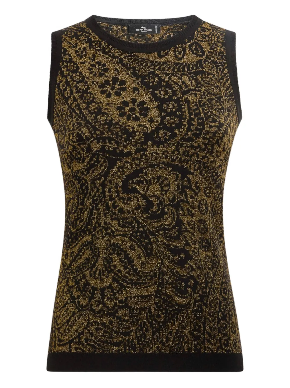ETRO sleevless paisley-motif top - Nero