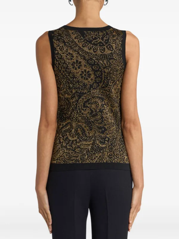 ETRO ペイズリー ノースリーブトップ | ブラック | FARFETCH JP