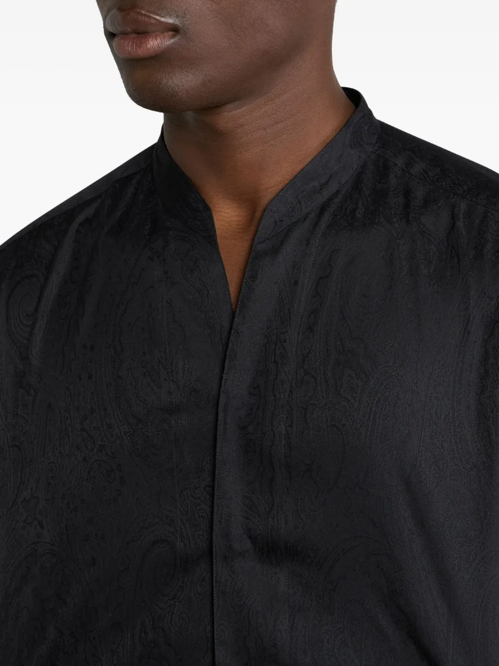 ETRO Overhemd met paisley-patroon en jacquard Zwart