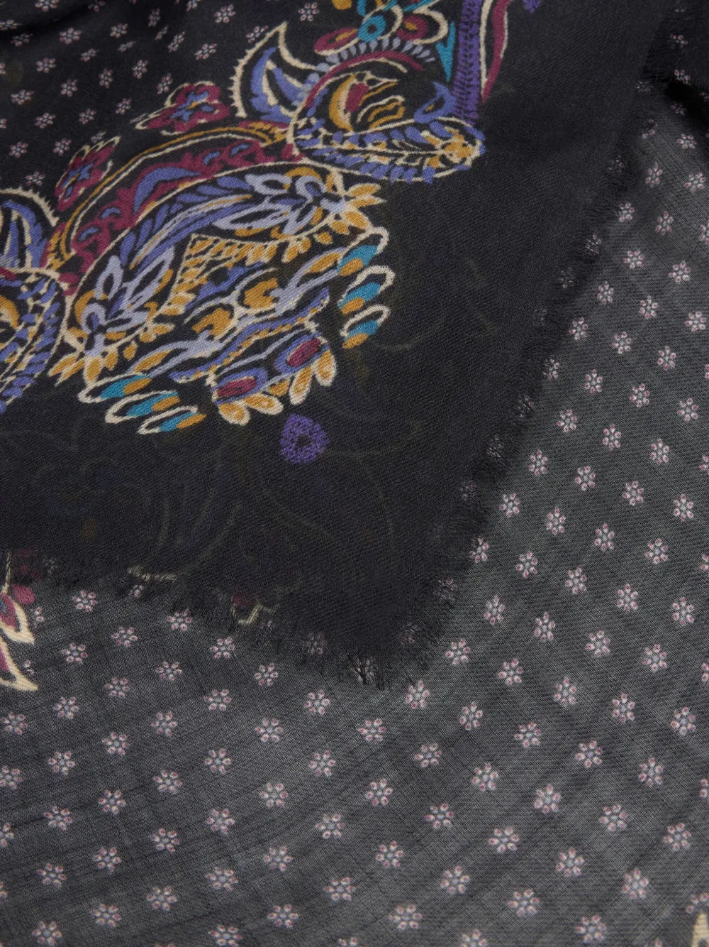 ETRO Kasjmier sjaal met bloemenprint - Zwart