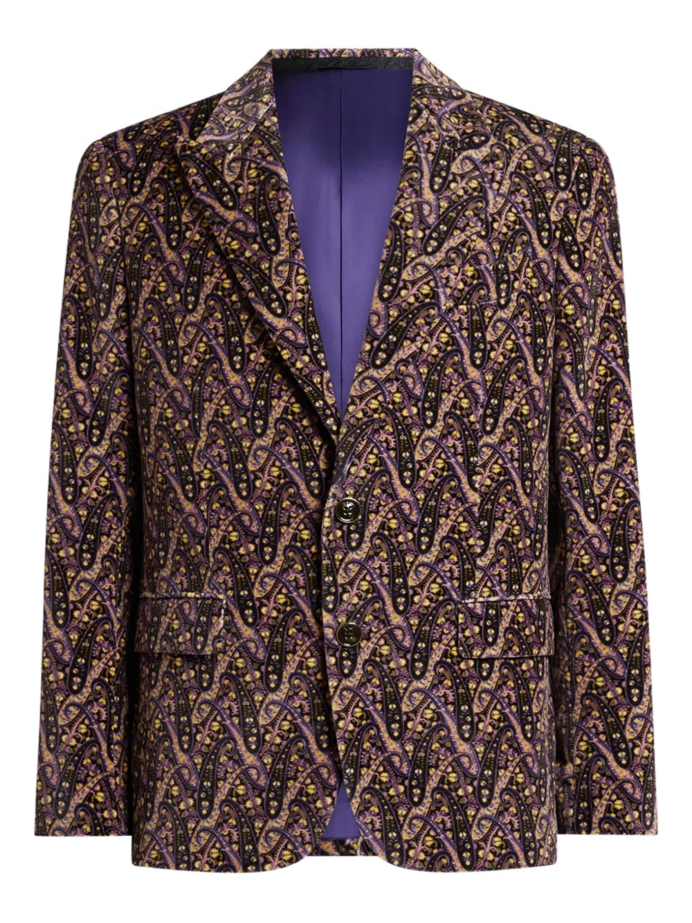 ETRO floral paisley velvet jacket - Marrone
