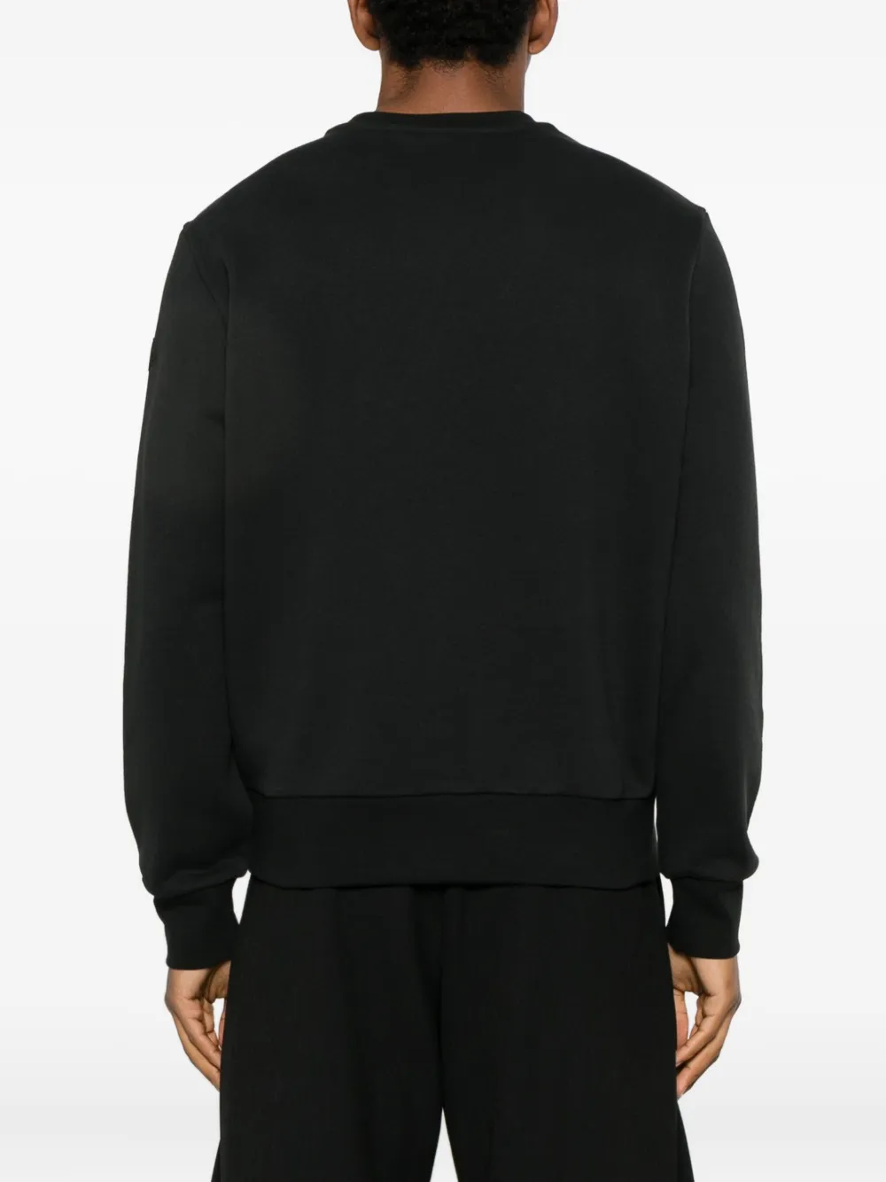 Stone Island Logo Crew-neck Sweatshirt In Black