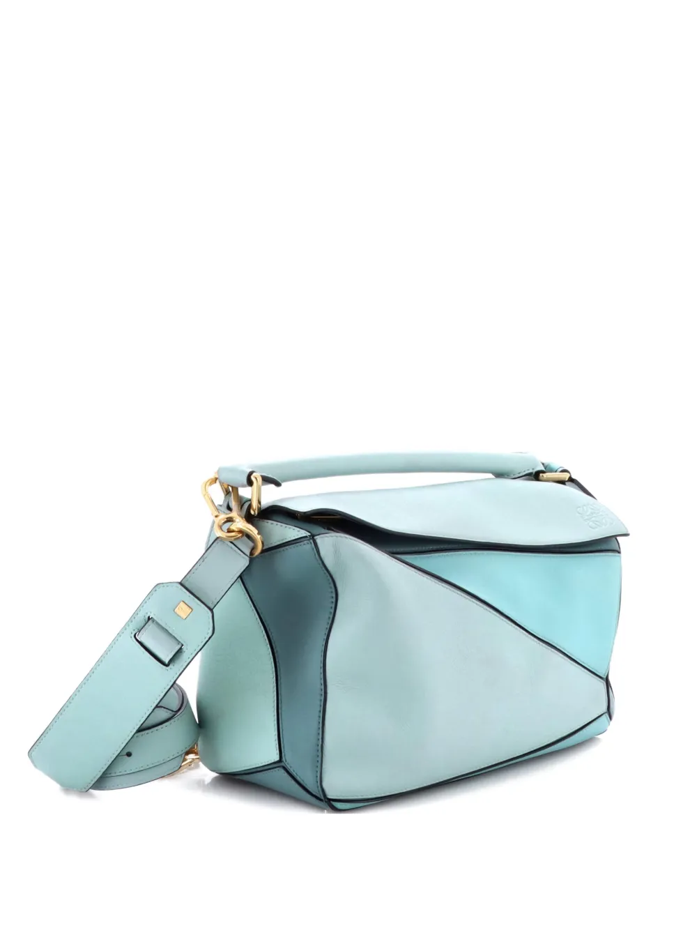 Loewe Pre-Owned Puzzle Bag Leather Medium shoulder bag - ブルー