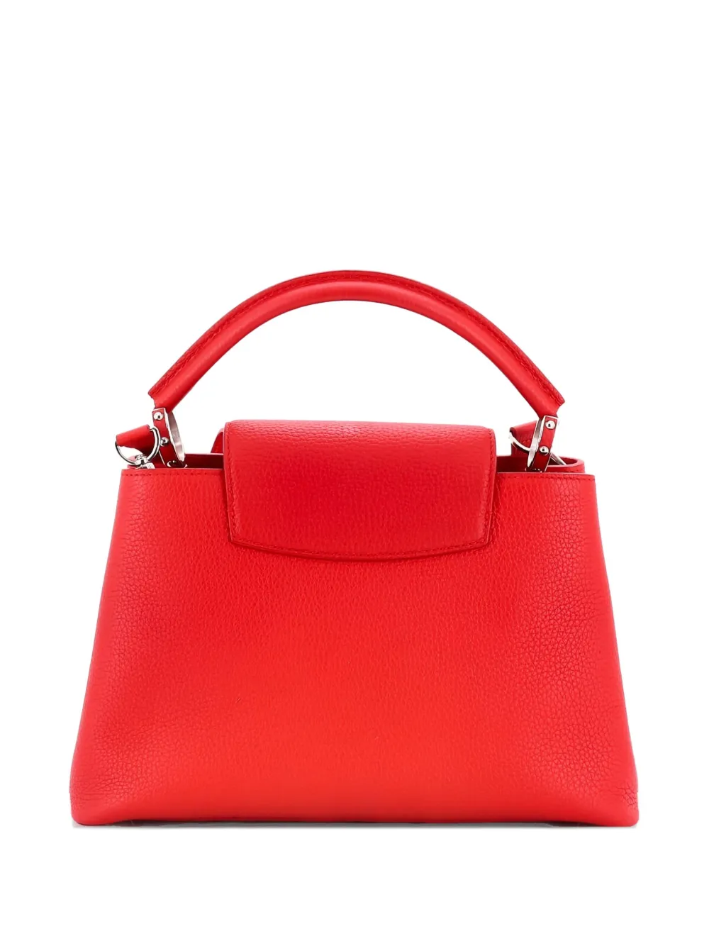 Pre-owned Louis Vuitton Capucines Bag Leather Pm Satchel In Red