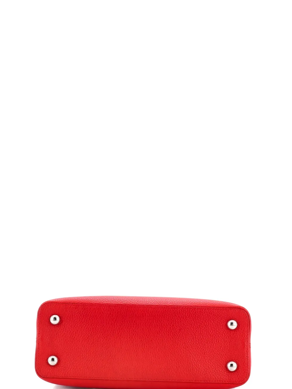 Pre-owned Louis Vuitton Capucines Bag Leather Pm Satchel In Red