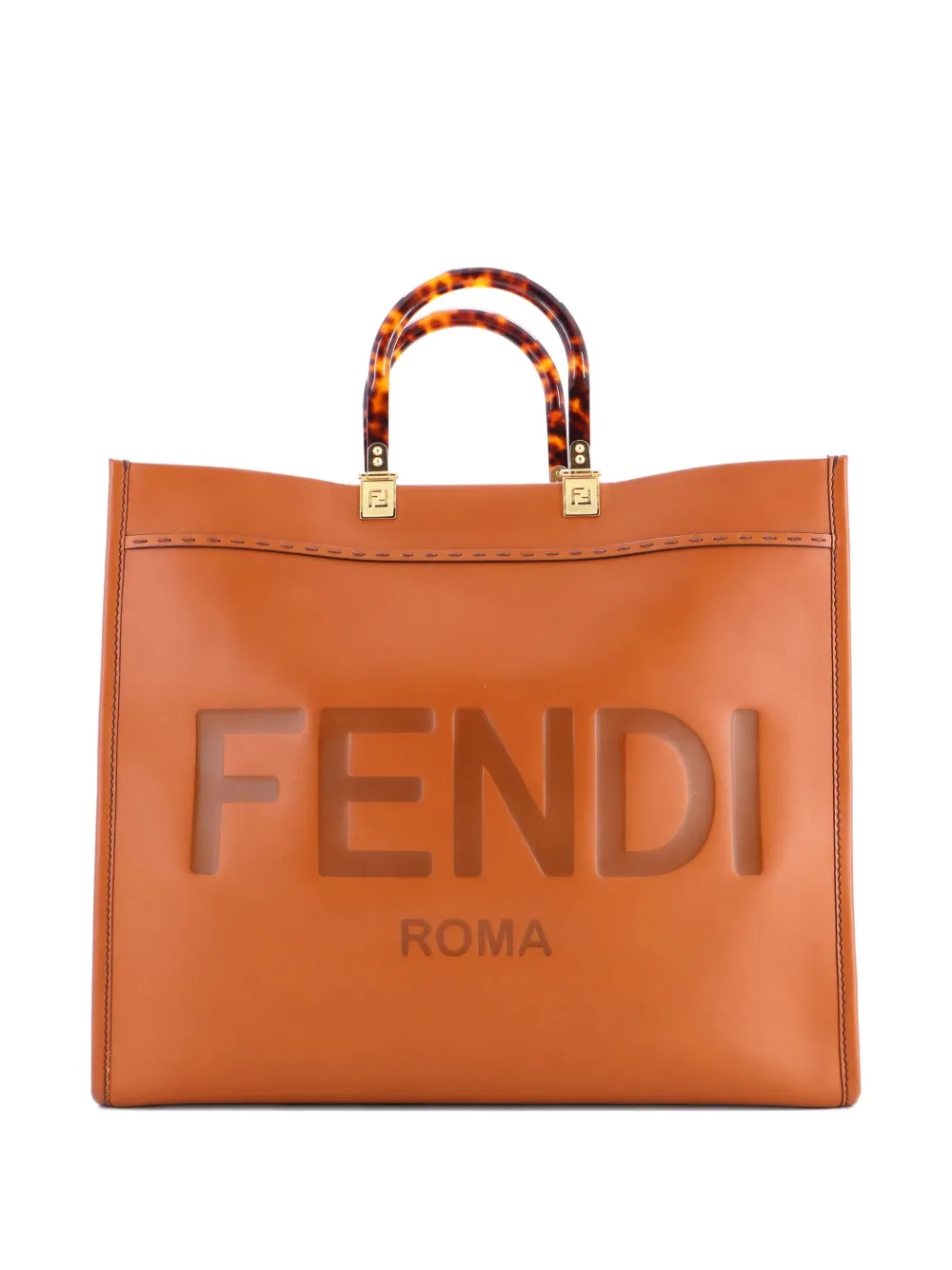 Fendi Pre-Owned Sunshine Shopper Leather Large tote bag - ブラウン