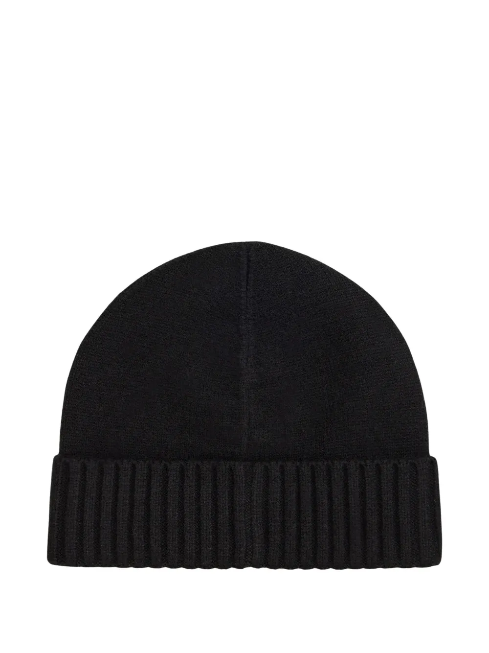 Ralph Lauren Ribbed Button Beanie Hat In Black
