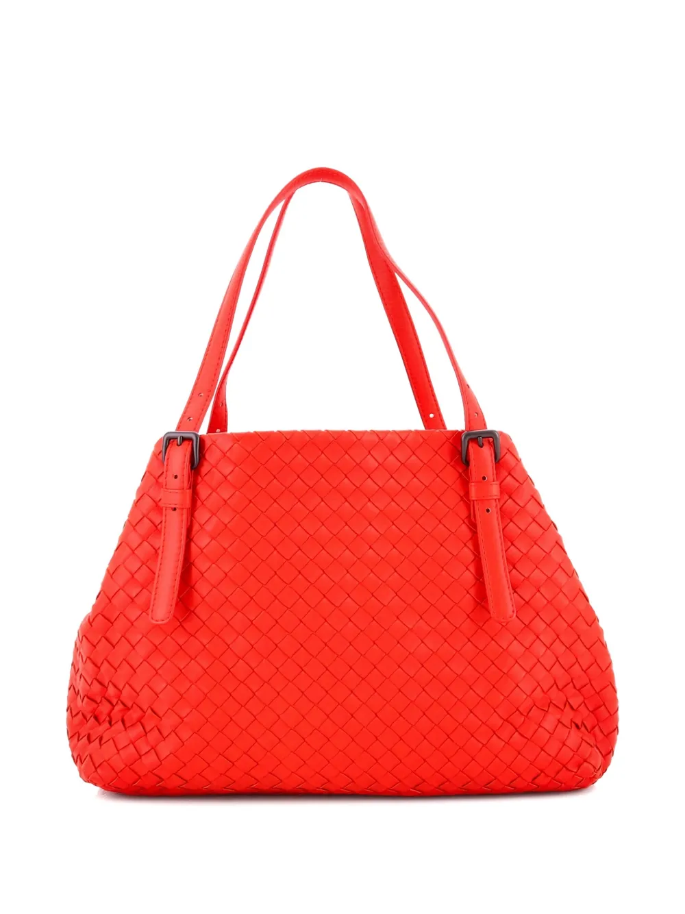 Pre-owned Bottega Veneta A-shape Intrecciato Nappa Medium Tote Bag In Red