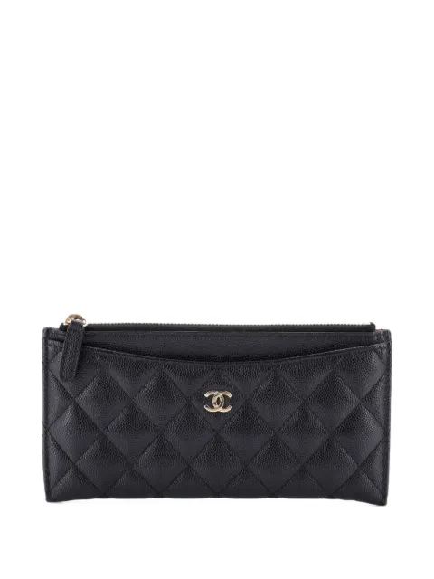 CHANEL Pre-Owned Classic Zip Quilted Caviar Long pouch