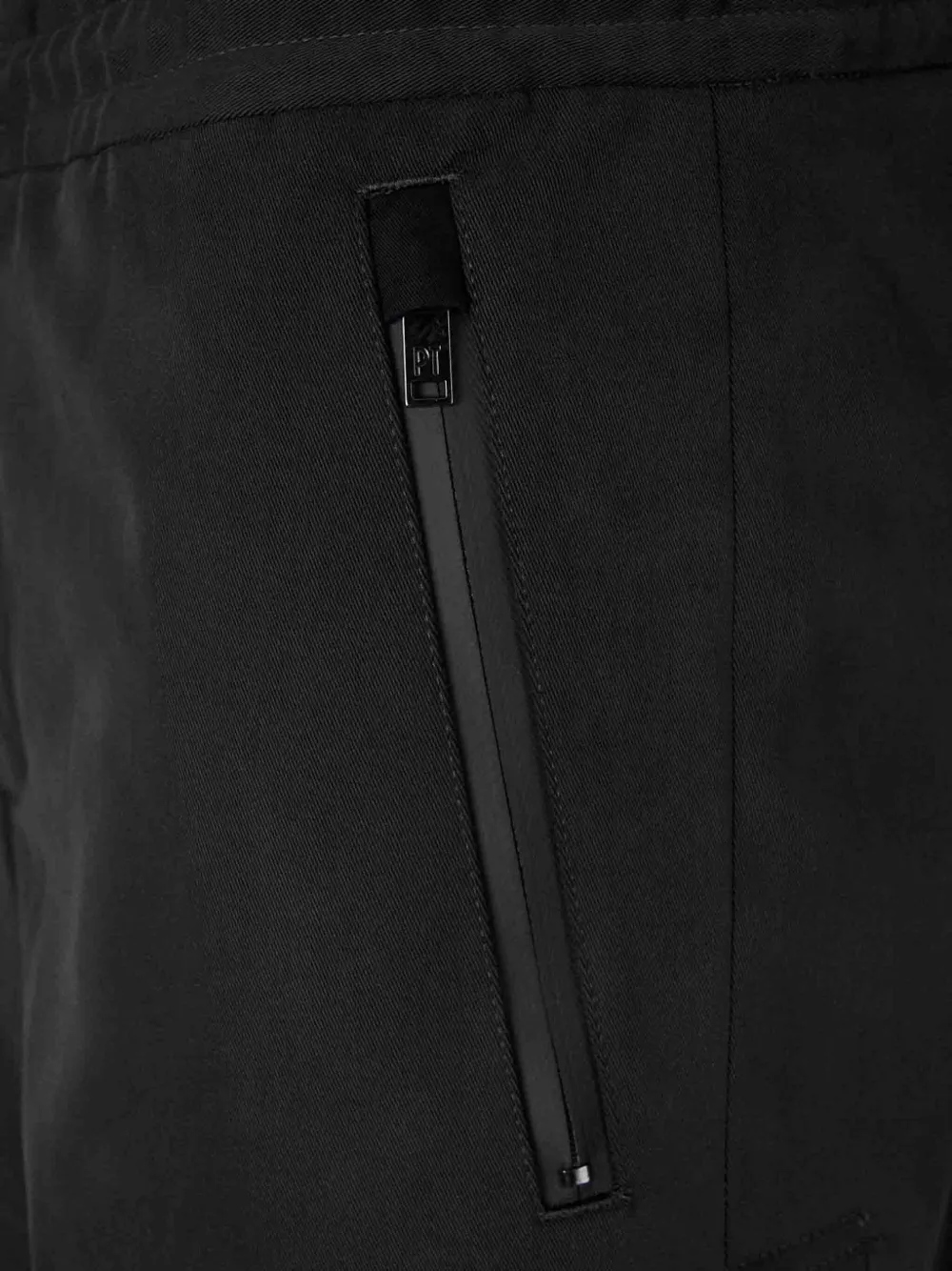 PT Torino Broek met elastische tailleband en zak Zwart