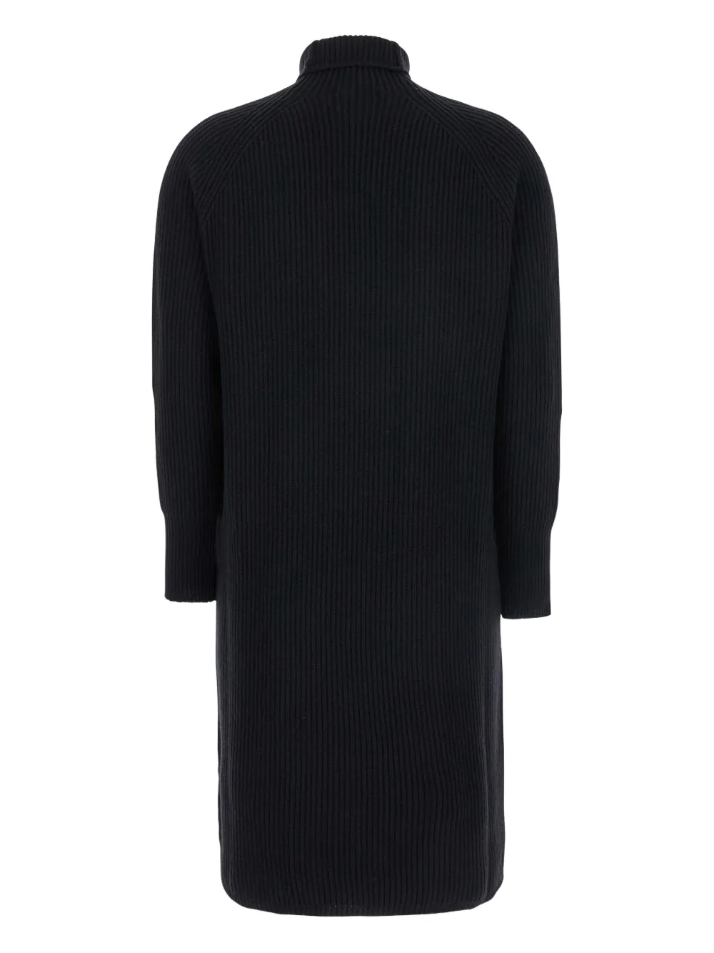 Max Mara Ribgebreide jurk met col Zwart