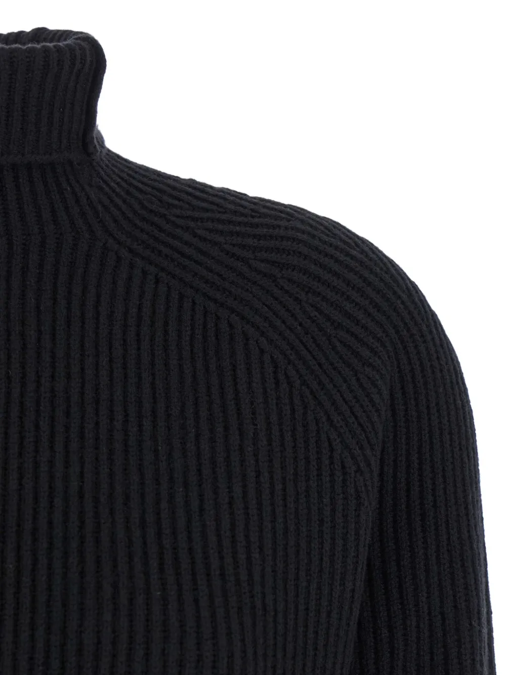 Max Mara Ribgebreide jurk met col Zwart