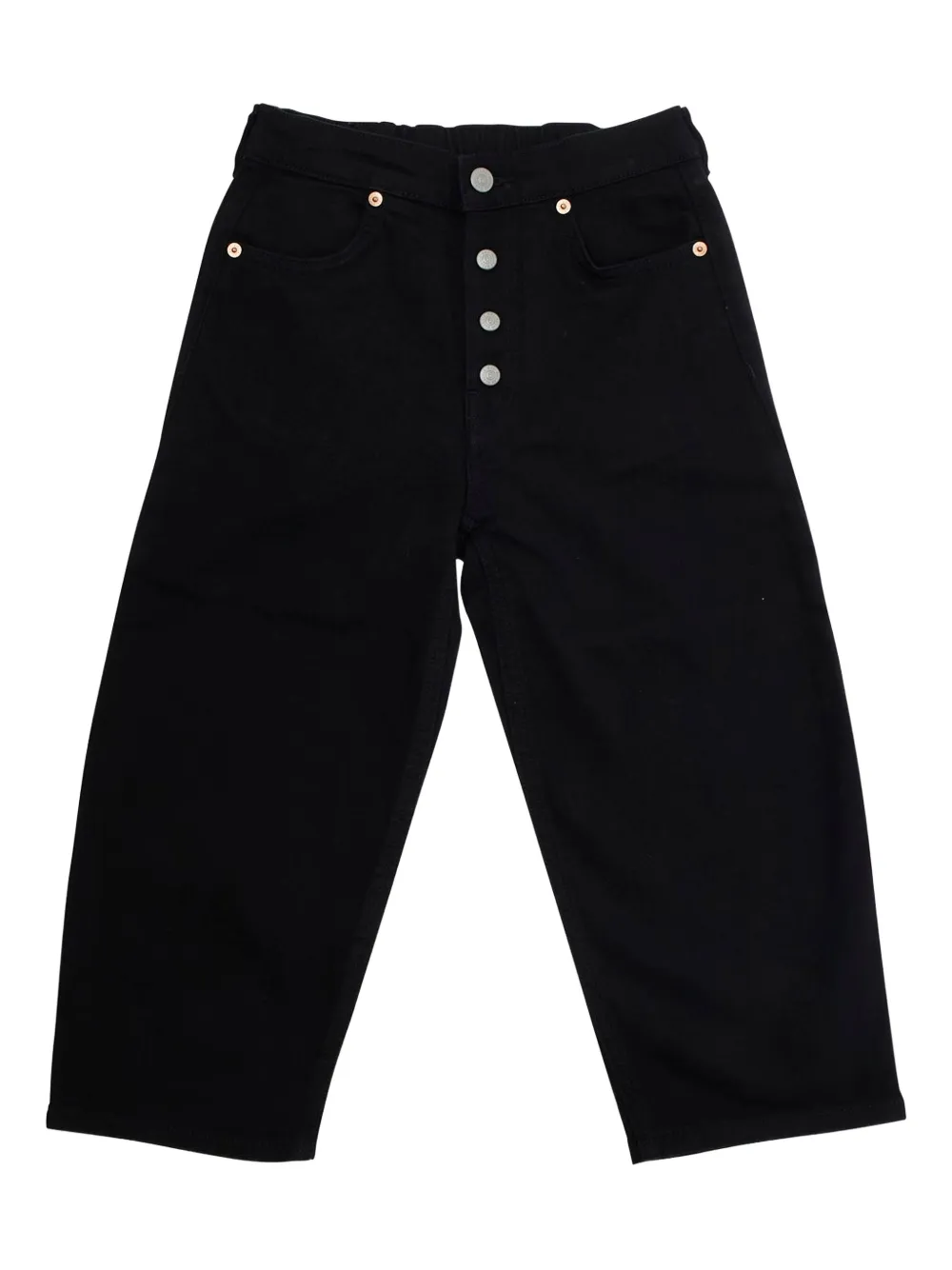 MM6 Maison Margiela Kids button-fastening logo-patch trousers - Nero