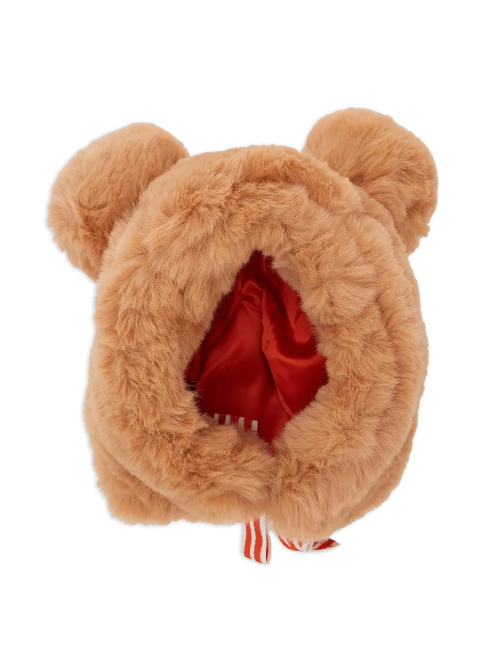 Mini Rodini striped-bow ear-detail hat | Brown | Image 1