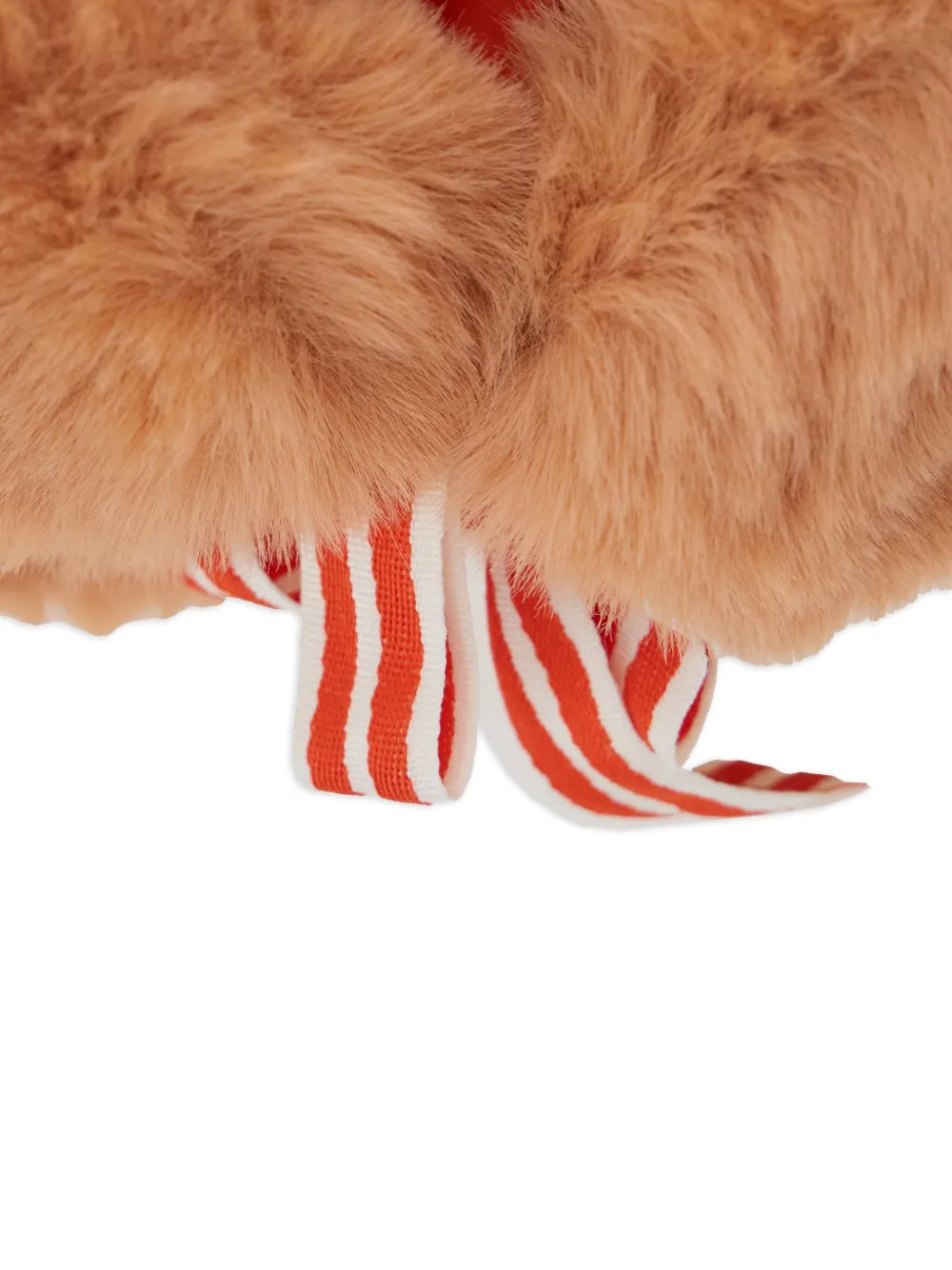 Mini Rodini Hoed met gestreepte strik en oordetail Bruin