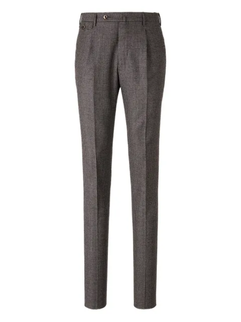 PT Torino pleated-front houndstooth trousers