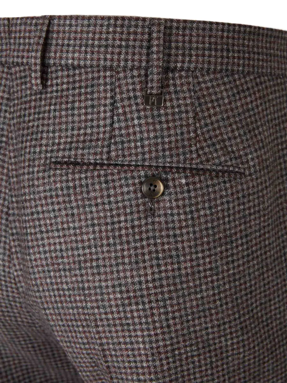 PT Torino Broek met geplooide voorkant en pied-de-poule print Grijs