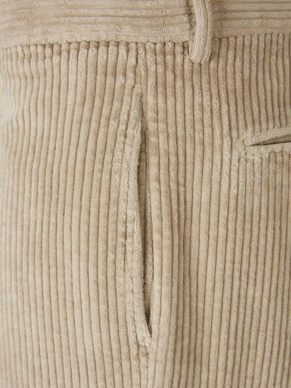 Berwich Ribfluwelen straight broek Beige