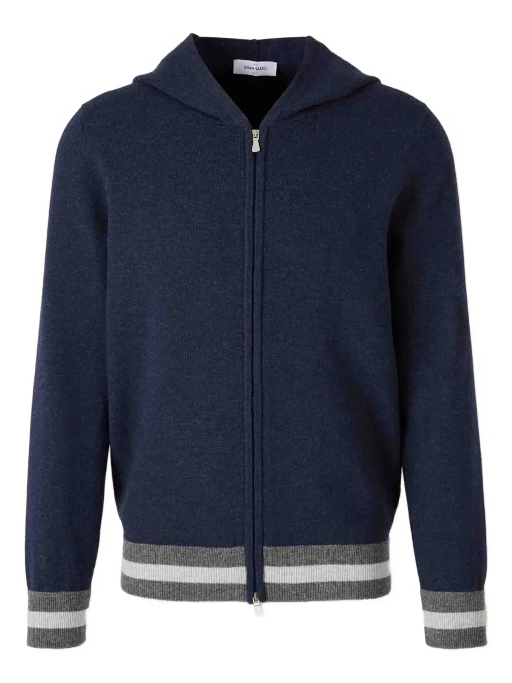 Gran Sasso ribbed-trim zip hoodie | Blue | Image 1