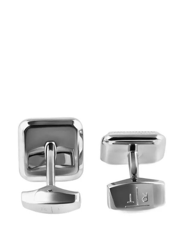 Boutons De Manchette Modernistes Argent Et Bleu RTT Tateossian - Fabriqués à Londres - Occasion Bon état