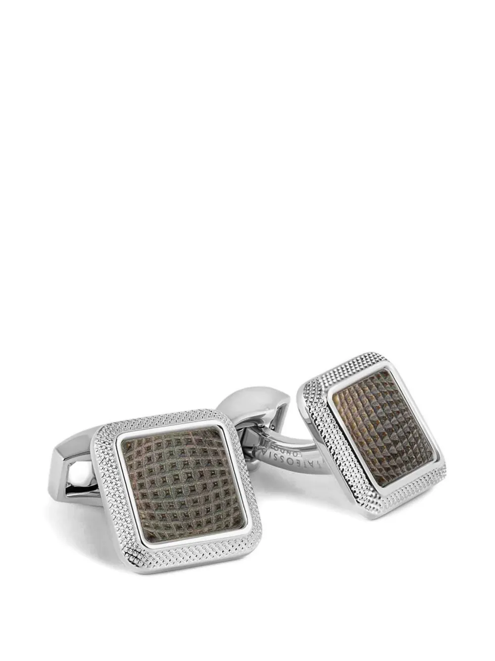 Tateossian embossed square cufflinks | Silver | Image 1
