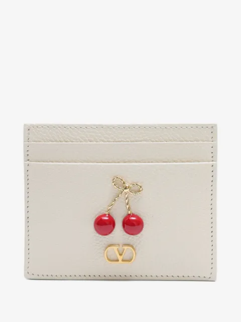 Valentino Garavani Porta-cartões Cherryfic de couro