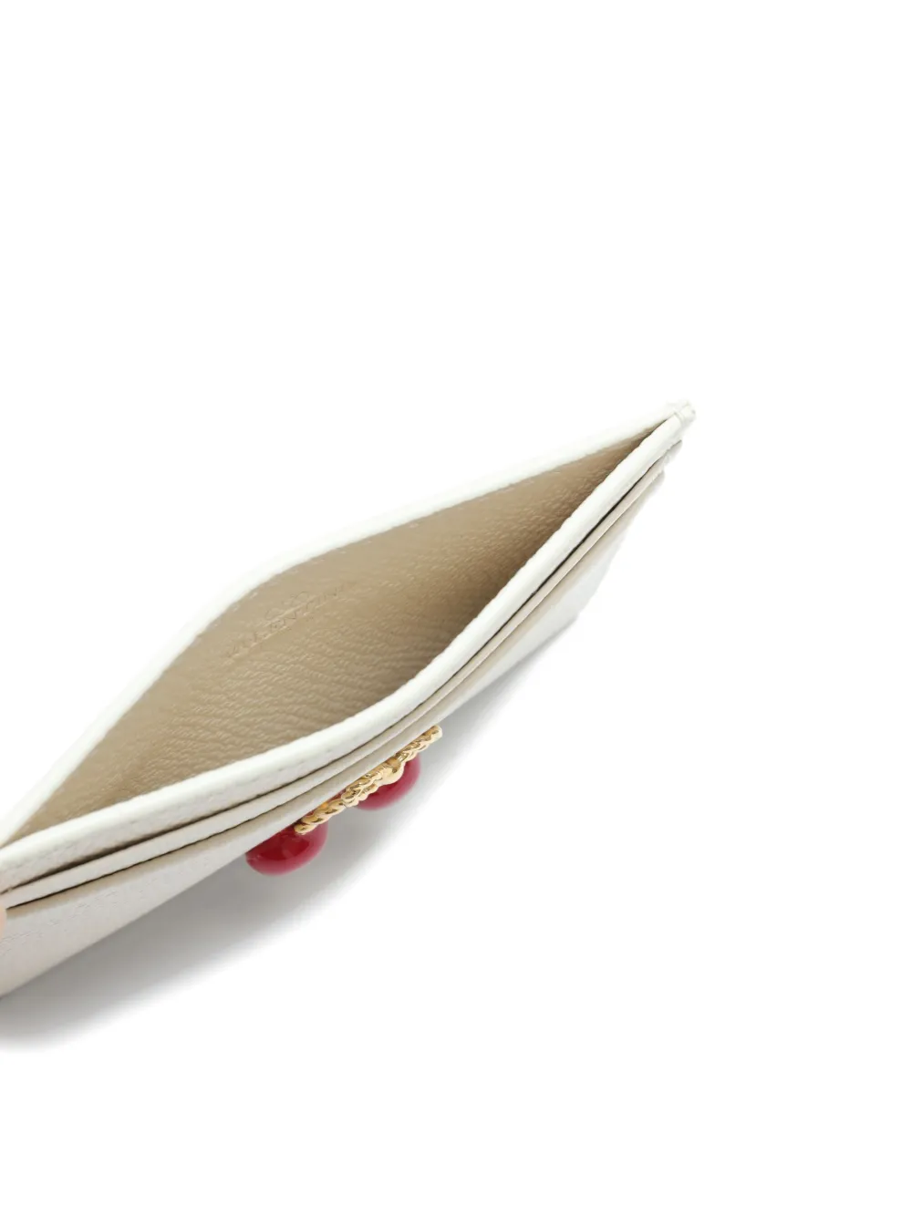 Valentino Embellished Leather Card Holder In Multi