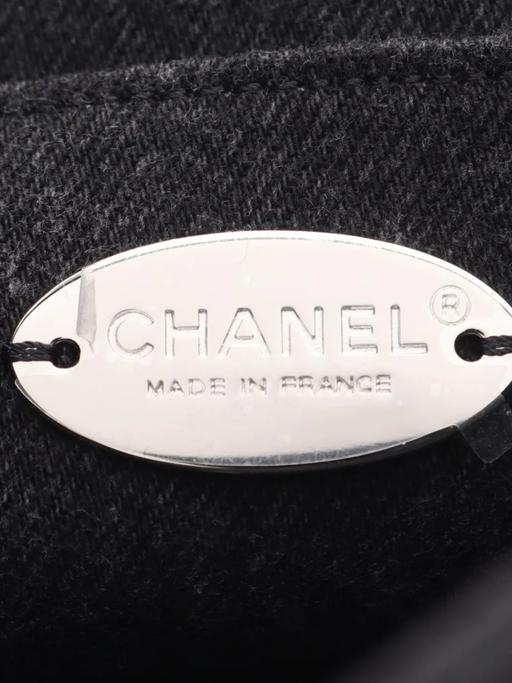 Pre-owned Chanel 2020 Jumbo Printed Denim Single Flap Shoulder Bag In Gray