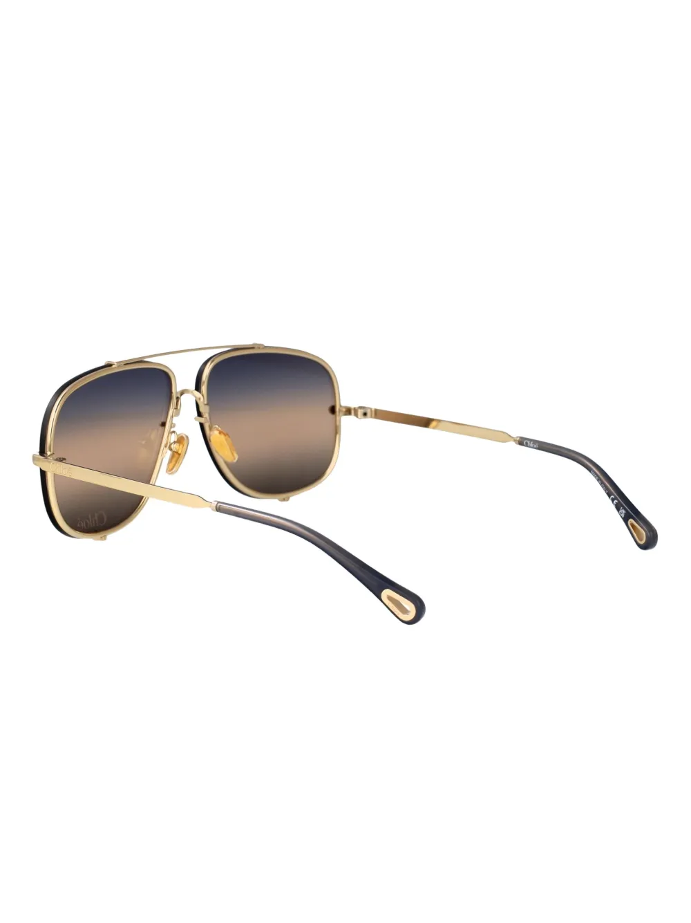 Chloé Metal Pilot Frame Sunglasses In Brown