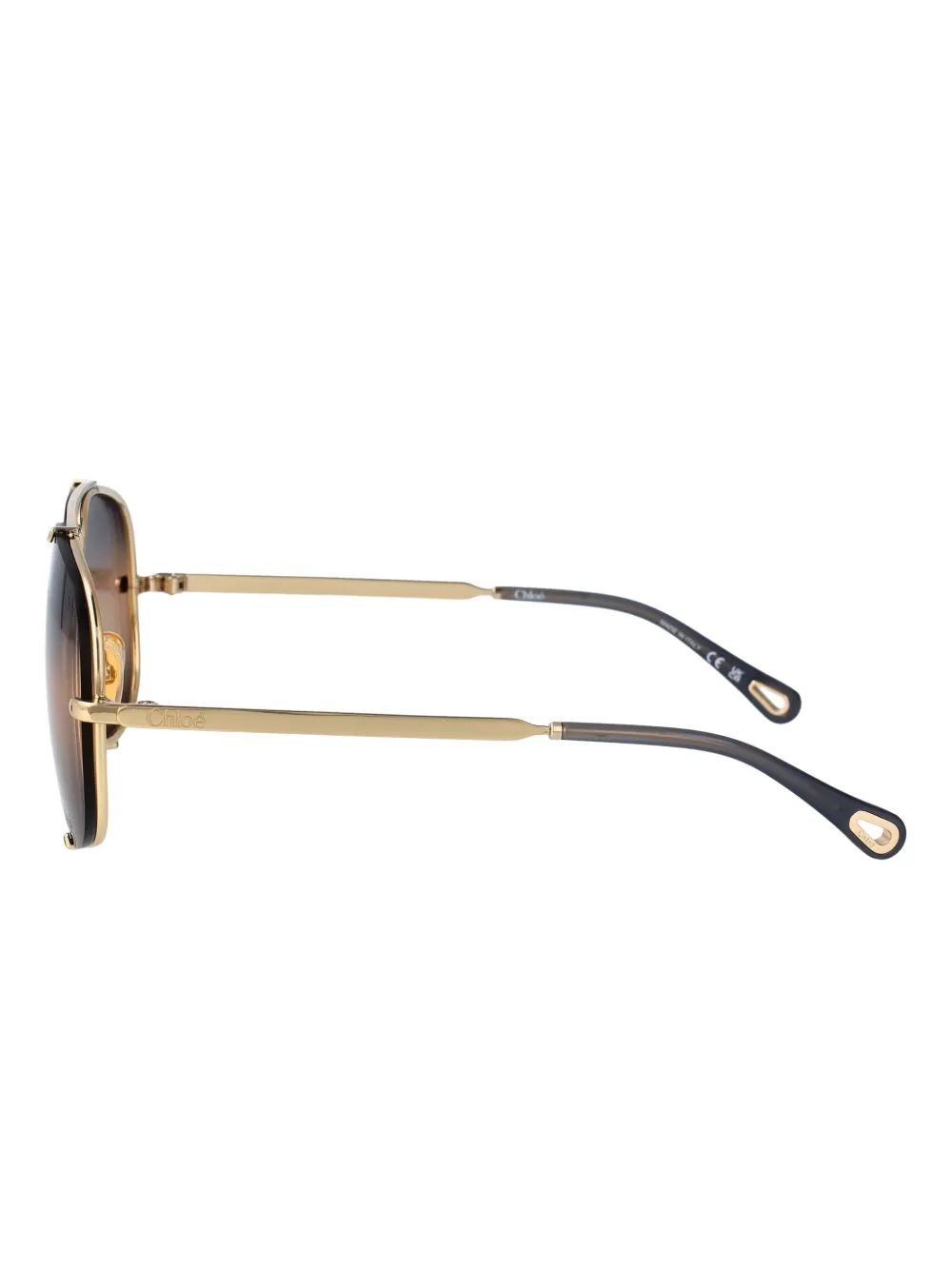 Chloé Metal Pilot Frame Sunglasses In Brown