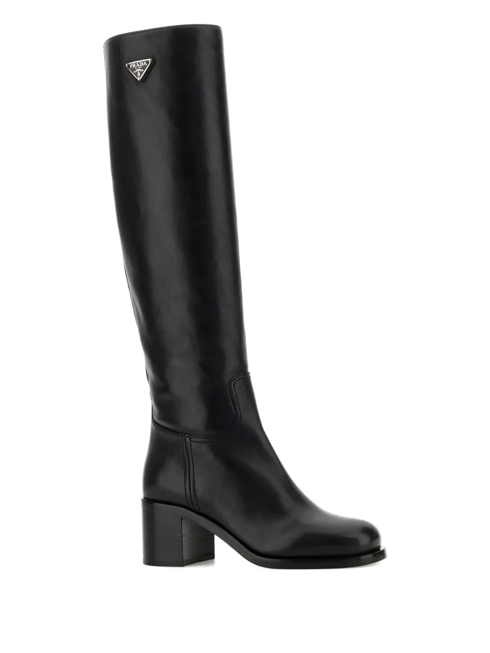 Prada 55mm leather knee-high boots Zwart