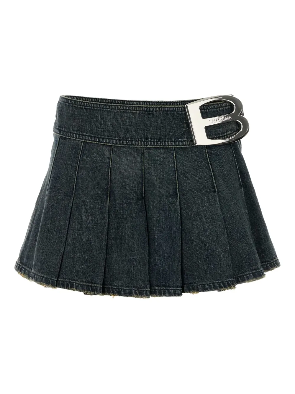 Balenciaga pleated denim mini skirt – Blue