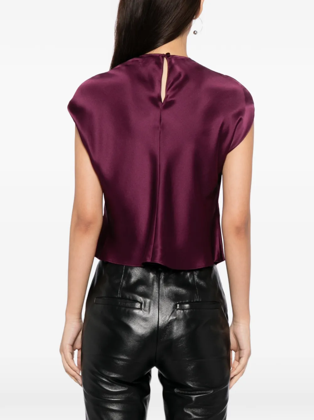 The Sei Draped Blouse In Burgundy